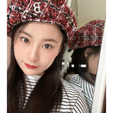 Yankee and Dogers Bucket Hat Autumn Beret Jacquard Woven Plaid Embroidery Vintage Painter Hat