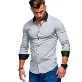 Men's Slim-Fit Long-Sleeved Shirt Large Size Retro Long Fashion Casual Shirt Men Shirt