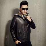 1970 East West Leather Jacket Winter Hooded Thickened plus Suede Cotton-Padded Coat Men's Coat