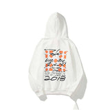 Autumn And Winter Graffiti Letter Pattern Arrow Velvet Padded Hooded Sweatshirt