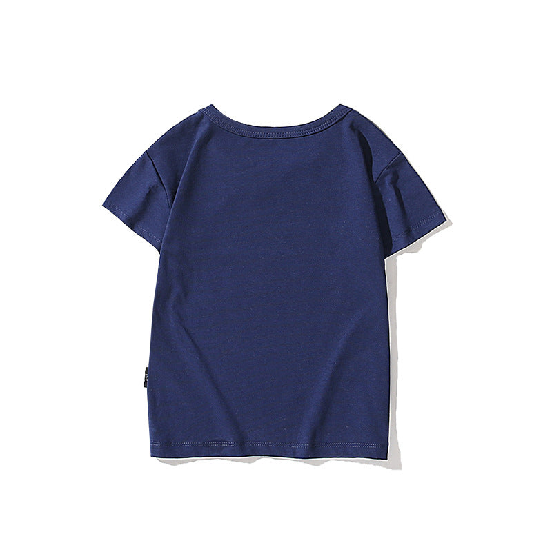 A Ape Print For Kids T Shirt Casual Boys And Girls Cotton Short Sleeve Love Embroidery