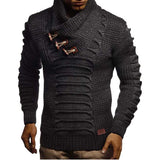 Men's Slim Knit Pullover Turtleneck Long Sleeve Sweater Men