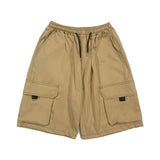 Harajuku Clothing Men's Casual Shorts Summer Solid Color Large Workwear with Pocket Men's and Women's Casual Wide-Leg Pants