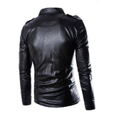 Urban Leather Jacket Motorcycle Slim-Fit Leather Coat Men's Leather Jacket Coat Men's PU Leather Coat
