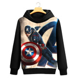 Captain America Hoodie Hooded Pullover Fleece Jacket