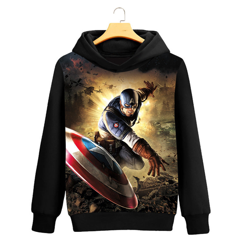 Captain America Hoodie Hooded Pullover Fleece Jacket