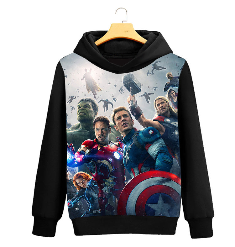 Captain America Hoodie Hooded Pullover Fleece Jacket