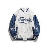 Men's Spring Personality Contrast Color Stitching Baseball Collar plus Size Retro Sports Jacket Coat Men Jacket Men Jacket