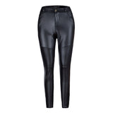 Faux Leather Pants Autumn And Winter Women 'S Street Pleated Leather Pants Tight Stretch Feet Pants