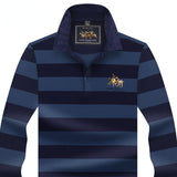 USPA Shirts Chuanqibaoluo Autumn Yarn-Dyed Striped Men's Long-Sleeved Lapel T-shirt Polo