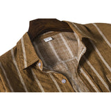 Men's Autumn Men's Contrast Color Striped Cotton and Linen Ribbon Breathable Long Sleeves Shirt Men Winter Outfit