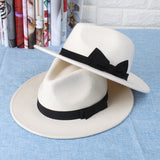 Fedora Golf Hats Autumn and Winter White Hat Female Wool Cowboy Hat