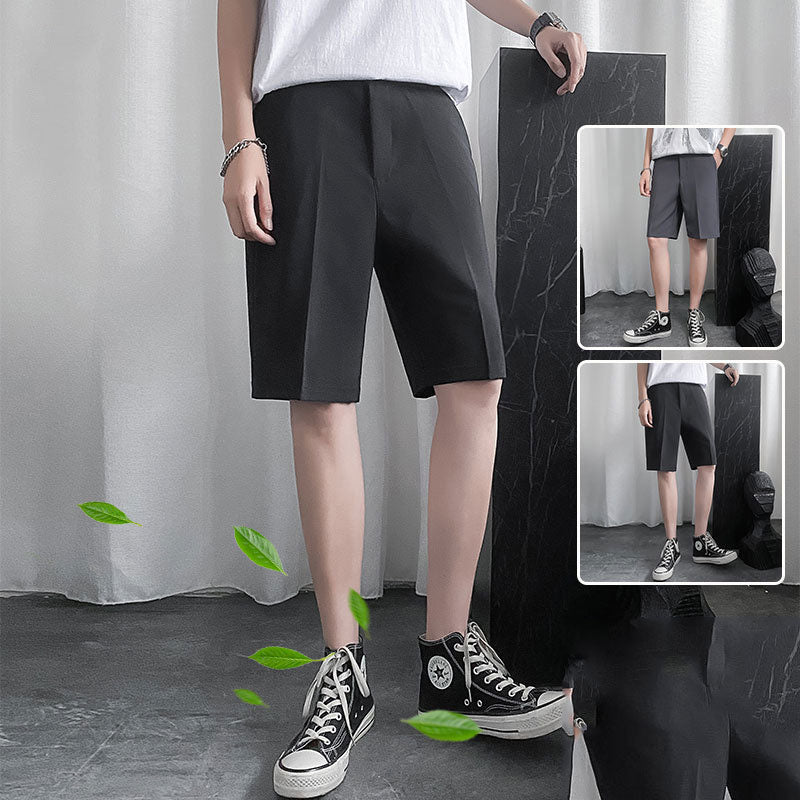 Men Bermuda Shorts Suit Shorts Men's Loose Straight Pants