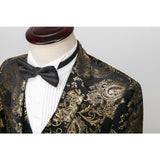 Mens Prom Suits Fashion Brand Men's Clothing British Style Fashion Casual Printing Suit Three-Piece Performance Dress