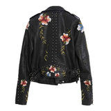 Studded Jackets Spring Embroidered Rivet PU Leather Coat Women's Embroidery Machine Car Coat