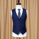 Tuxedo Vests Men's Suit Vest Spring and Autumn Slim Fit Fashion Tailored Suit Vest Business Leisure Professional