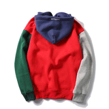 Kanye West Hoodie Big S Embroidered Patchwork Contrast Color Sweatshirt Men and Women Couple Fleece Sweater Coat Men