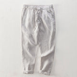 Linen Pants Straight Leg Pants Drawstring Lightweight Elastic Beach Pants Summer Casual Men's Trousers Straight