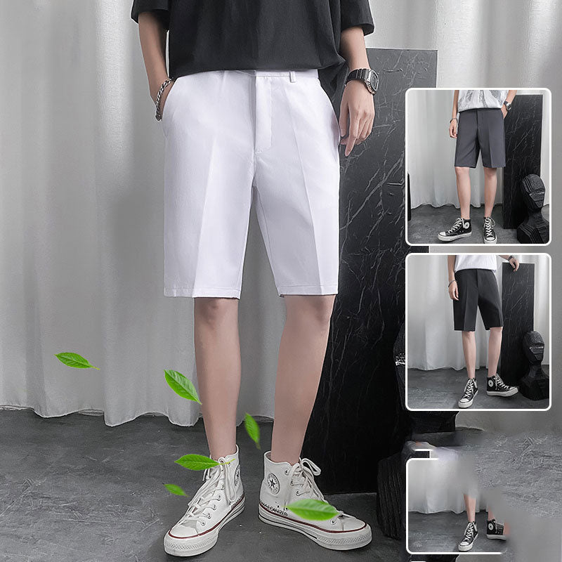 Men Bermuda Shorts Suit Shorts Men's Loose Straight Pants