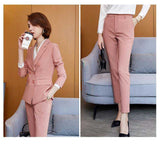 Women Pants Suit Uniform Designs Formal Style Office Lady Bussiness Attire Spring and Autumn Style In Pink Fashion Business Tailored Suit Formal Clothes