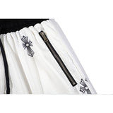 Basketball Shorts Fashion Zipper Loose Basketball Sports Fifth Pants High Street Cross Printed Mesh Casual Shorts