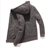 Men's Casual Sweater Men's Knitted Shirt Trend Fleece Hooded Jacket Men Coat Men Winter Outfit