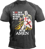 Man T Shirt round Neck Loose Print Irregular