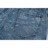 Men Jean Shorts Old Denim Shorts Men's Loose Straight Shorts Summer Bermuda Shorts