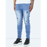Stacking Jeans Slim Trouser Skinny Jean Fashionable Trendy Skinny Men's Jeans Large Size Retro Sports Trousers