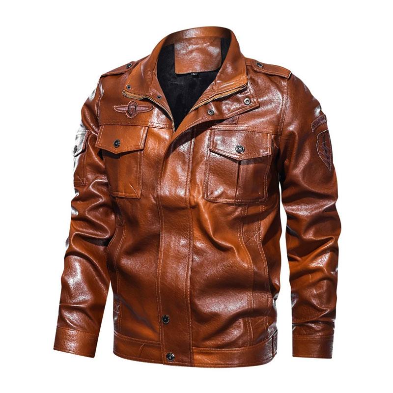 Men's Leather Coat Fashion Casual Motorcycle PU Leather Plus Size Men's Men's Pu Jacket
