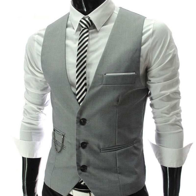 Tuxedo Vests Suit Vest Men's Casual Pony Vest Versatile