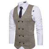Tuxedo Vests Men Suit Vest Men's Autumn and Winter Double Breasted Waistcoat Men's Suit British Waistcoat