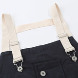 Overalls Men's Solid Color Loose-Fitting Large Size Retro Sports Trousers Suspenders Street Jumpsuit Men Denim Overalls