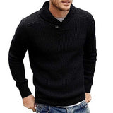 Men's Sweater Solid Color One Button Pullover Top Sweater