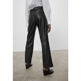 Faux Leather Pants Solid Color Loose High Waist Slimming Leather Pants Spring and Autumn Women Casual Leather Pants Leather Pants