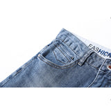 Cropped Pants Mens Spring Slim-Fitting Stretch Denim (Ankle-Length Pants) Men's plus Size Retro Sports Men Jeans