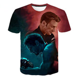 Captain America T Shirt Summer Iron Man 3D Digital Printing Short Sleeve