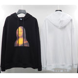 Autumn And Winter Black Mona Lisa Smile Printed Hooded Men And Women