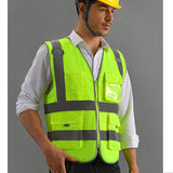 Men's Vest Safety Vests with Pockets Reflective Clothing for Outdoor Work Reflective Vest Jacket