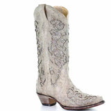 Coachella Cowboy Boots Hollow Rhinestone Leather Boots plus Size High Leg Boot