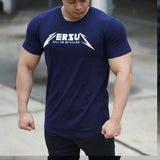 Slim Fit Muscle Gym Men T Shirt Men Rugged Style Workout Tee Tops Muscle Workout Bodybuilding T-shirt Sports Casual round Neck Running Training Short Sleeve