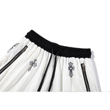 Basketball Shorts Fashion Zipper Loose Basketball Sports Fifth Pants High Street Cross Printed Mesh Casual Shorts