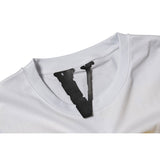 Vlone Men's Clothing Print Loose Male and Female Couple Short Sleeve Tshirt