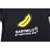 A Ape Print for Kids T Shirt Banana Stamp Boys and Girls Children's Cotton Short-Sleeved T-shirt