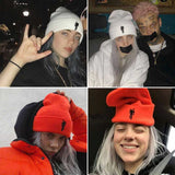 Toque Autumn and Winter Billie Eilish Knitted Hat Pullover Hip Hop Hat Woolen Cap