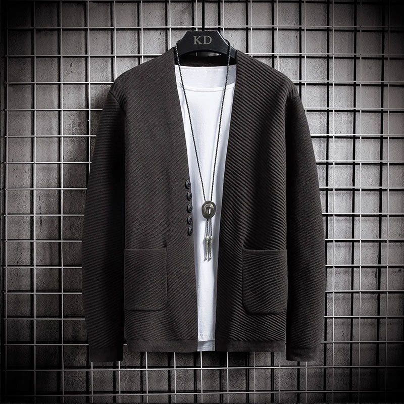 Autumn Men's Fashion Casual Men's Knitted Cardigan Loose round Neck Sweater Men's Tops plus Size Loose Men Sweaters