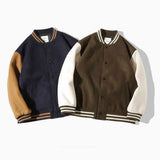 Varsity Jacket for Men Baseball Jackets Baseball Uniform Retro Jacket Men's Autumn and Winter Baseball Uniform Casual Cotton-Padded Clothes