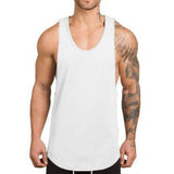 Fitness Mens Sleeveless T-shirt Gym Training Tank Tops & Stringer Vests Cotton Leisure Men's Vest Men's Sportswear Fashion plus Size Loose