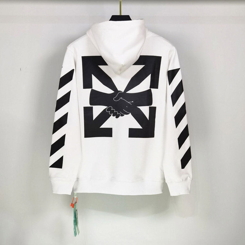 Autumn And Winter Off Handshake Arrow Hooded Men'S And Women'S Sweater