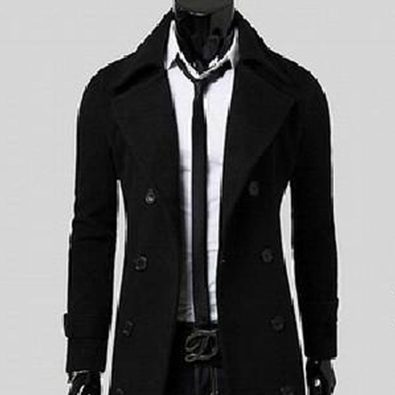 Men's Coat Fashion Double Breasted Long Trench Coat Casual Coat plus Size Vintage Men Spring Trench Coat